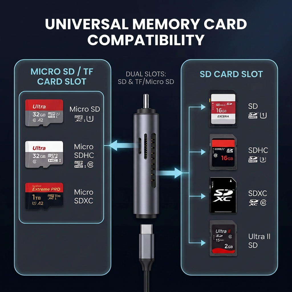 SD Card Reader USB C, USB 3.0 Micro SD Card Reader