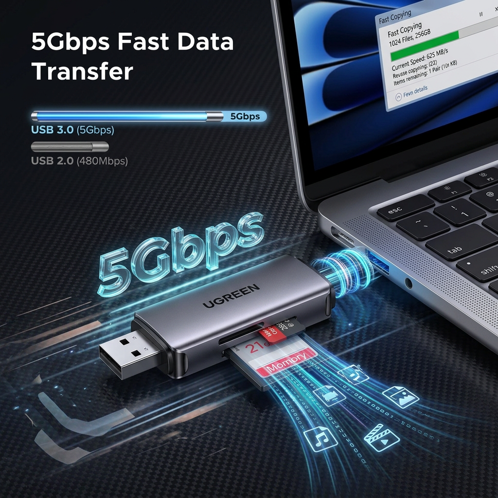 SD Card Reader USB C, USB 3.0 Micro SD Card Reader