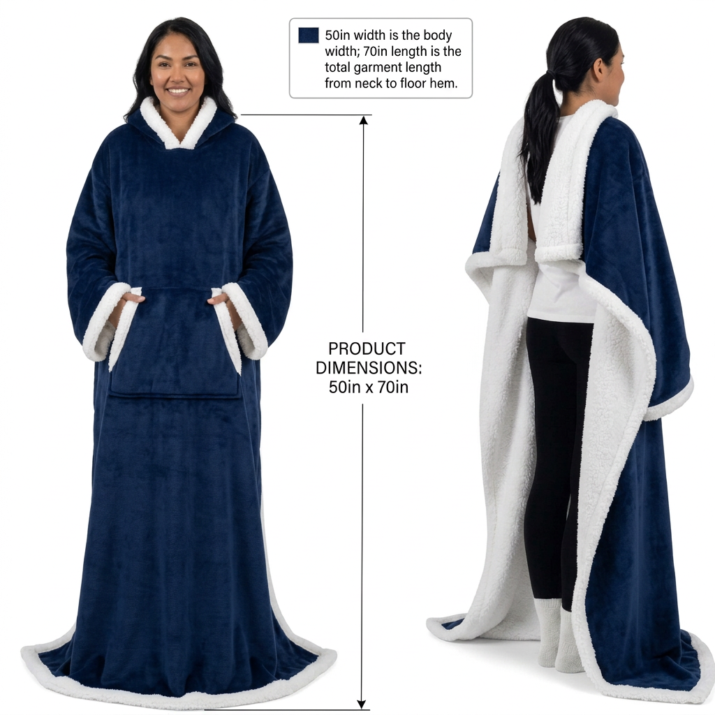 CozyWrap Wearable Sherpa Fleece Blanket with Sleeves & Pocket
