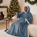 CozyWrap Wearable Sherpa Fleece Blanket with Sleeves & Pocket