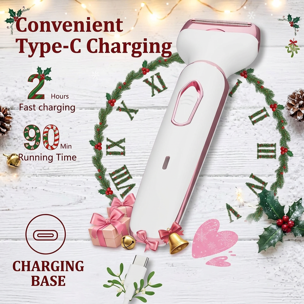 4-in-1 Cordless Bikini Trimmer for Women – Wet/Dry, USB Rechargeable