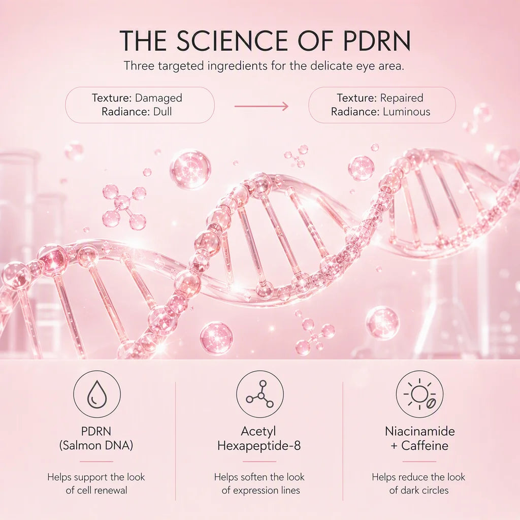 OEM Private Label PDRN Salmon DNA Peptide Eye Mask anti Wrinkle Brighten Dark Circles Reduce Puffiness Firm under Eyes Patches